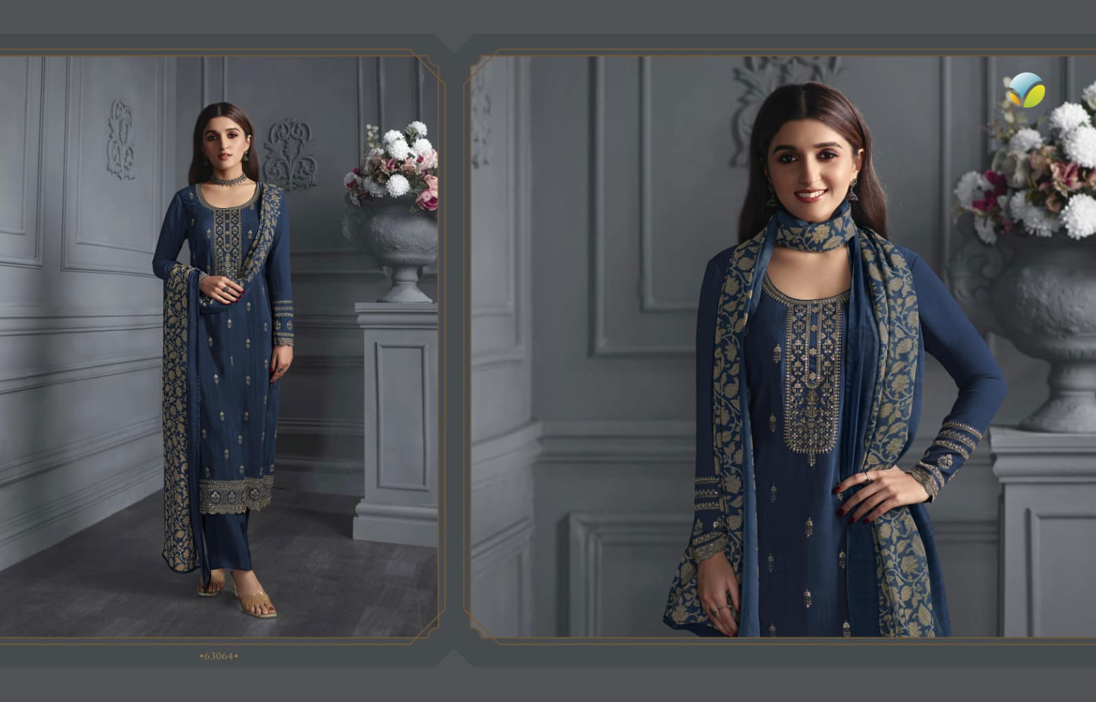 Vinay Silkina Royal Crepe 42 Fancy Regular Wear Dress Material Catalog
